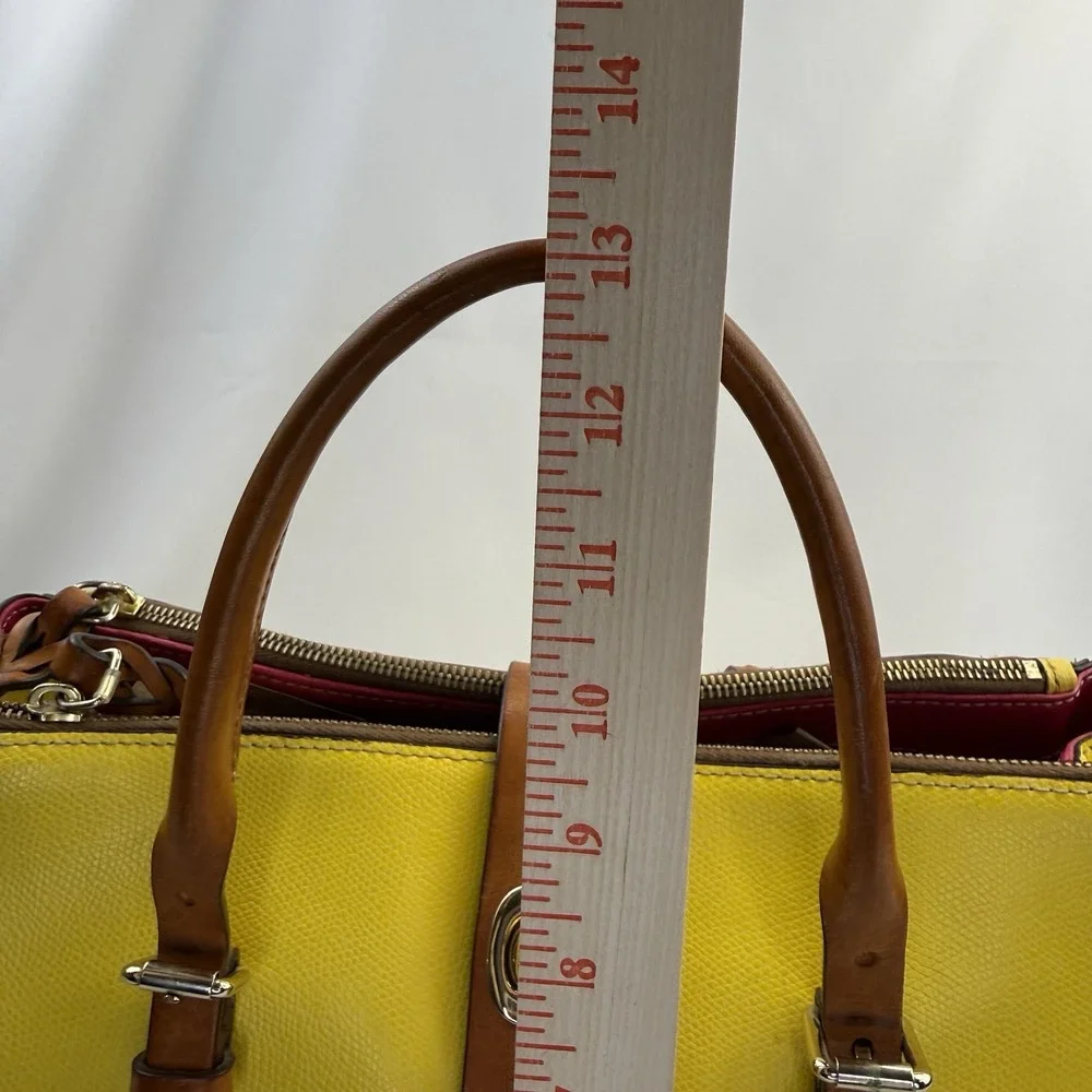 Dooney & Bourke Claremont Miller Yellow‎ Leather Satchel Purse Handbag